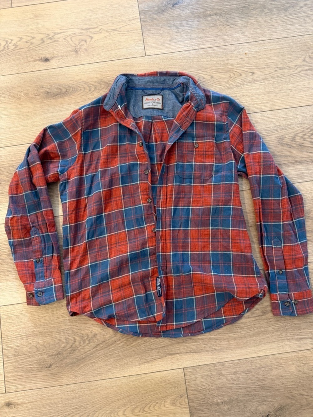 Men’s Hawks & Co Plaid Button Down Flannel Size Large